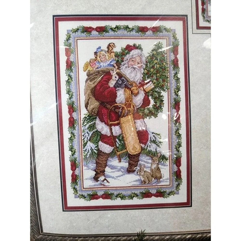NEW Janlynn Glittery Snow Santa Claus Christmas Cross Stitch Kit picture 125-196